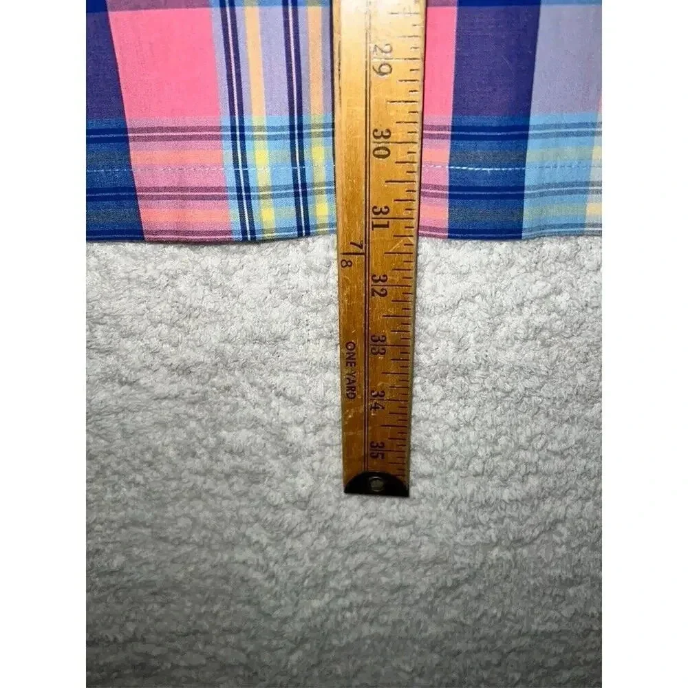 haggar cotton/polyester plaid M short sleeve casual men's